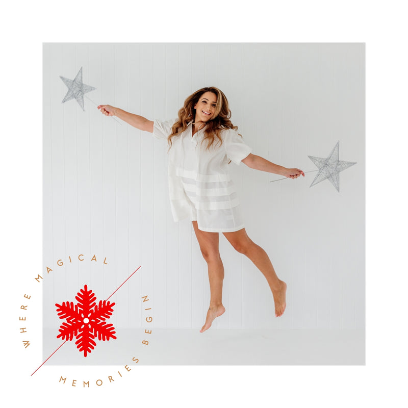 Dancer & Dasher founder Alana jumping in air holding two large stars text reads "Where magical memories begin"